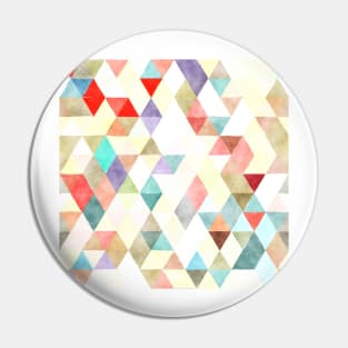 Boho Geometric Triangles Pattern Pastel Watercolor Pin