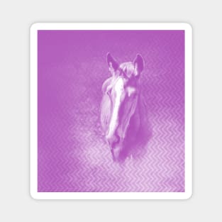 Horse emerging from the purple mist Magnet