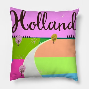 Holland Vintage style travel poster Pillow