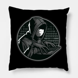 Hacker with Hoodie and Mask | Hacker Design Pillow