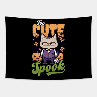 Halloween Math Teacher Shirt | Too Cute To Spook Cat Tapestry