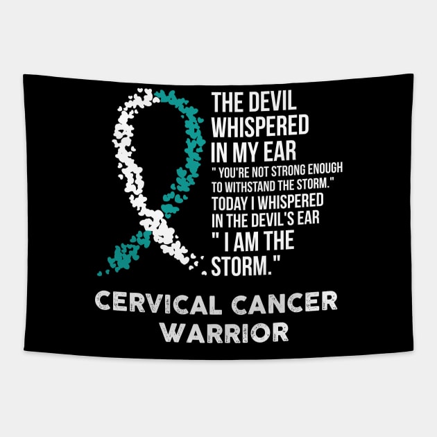 The Devil- Cervical cancer Awareness Support Ribbon Tapestry by HomerNewbergereq