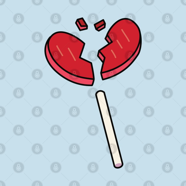 Broken Heart Red Lollipop Candy by rustydoodle