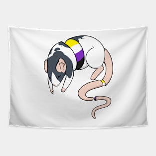 NonBinary Pride Rat Tapestry
