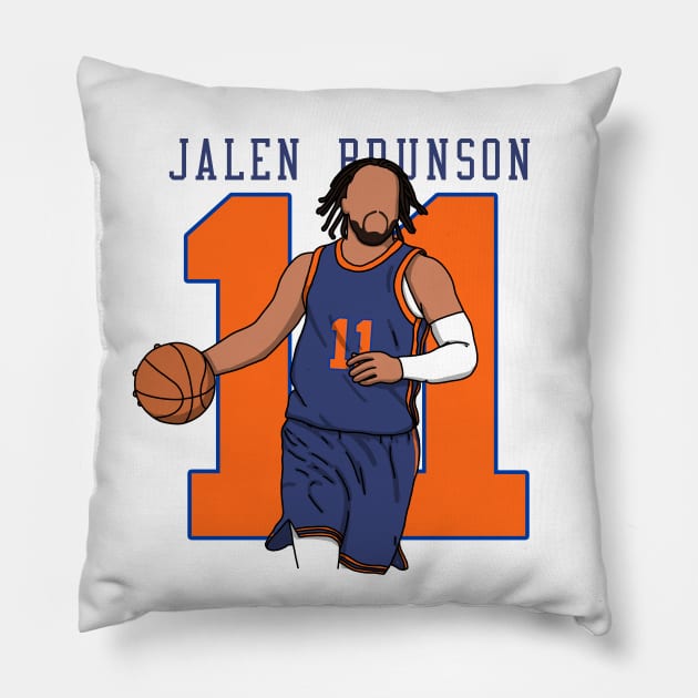 Jalen Brunson Comic Style Pillow by mia_me