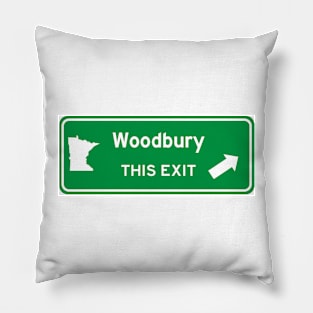 Woodbury, Minnesota Highway Exit Sign Pillow