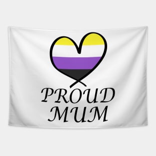 Proud Mum LGBT Gay Pride Month Nonbinary Flag Tapestry