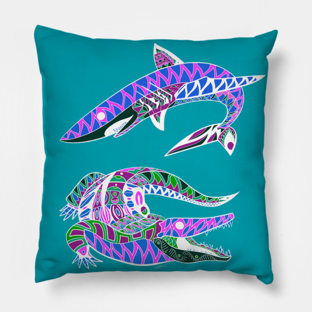 the king of the sea and the swamp the shark and the crocodile - Animal - Pillow | TeePublic the king of the sea and the swamp the shark and the crocodile - Animal - Pillow | TeePublic