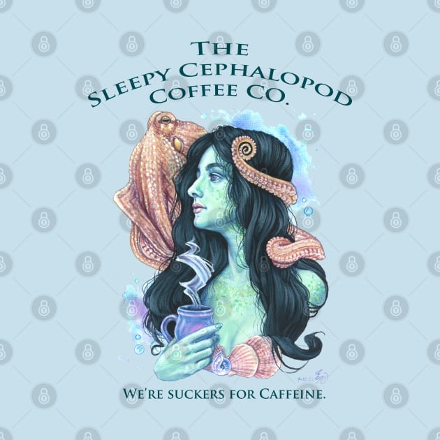 The Sleepy Cepholopod Coffee Co--Siren by ardenellennixon