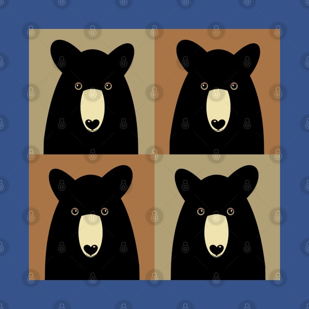 BLACK BEAR ON TAN AND BROWN by JeanGregoryEvans1