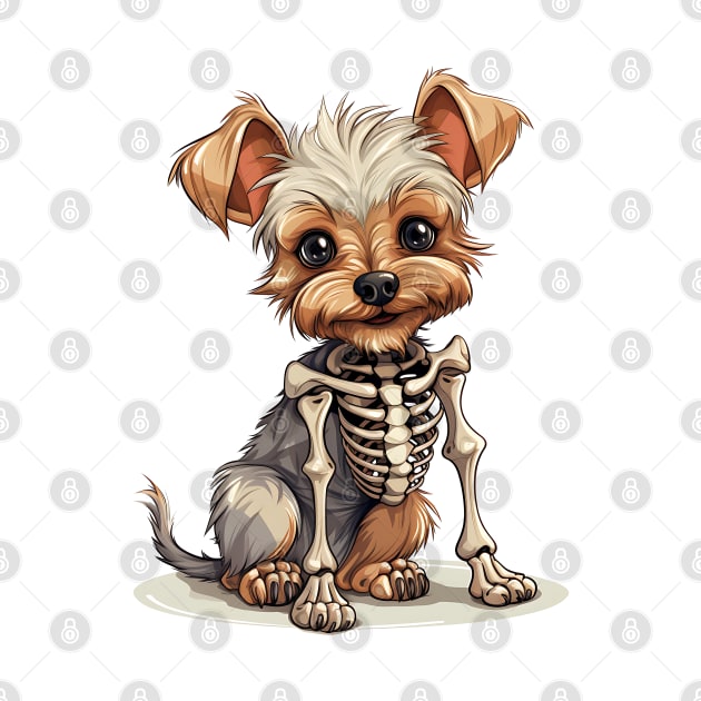 Skeleton Yorkshire Terrier Dog by Chromatic Fusion Studio