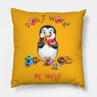 Penguin Donut Worry Pillow