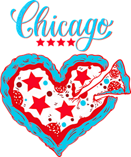 Deep Dish Chicago Flag as Pizza Gift Magnet