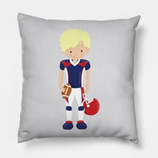 Rugby, American Football, Cute Boy, Blond Hair Pillow