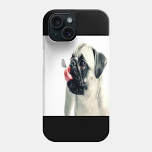 Bulldog with a butterfly on the tongue. Phone Case