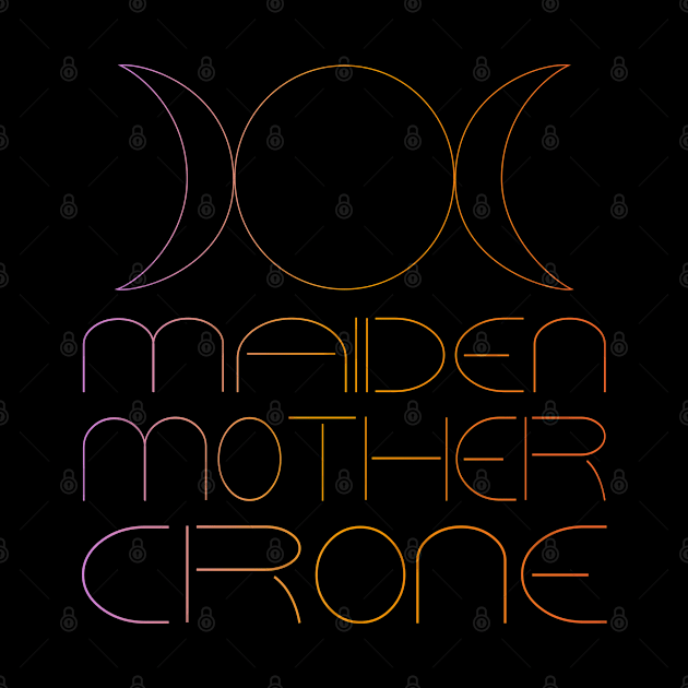 Maiden Mothe Crone, Tripple Goddess Symbol  | Traditional witchcraft by FlyingWhale369