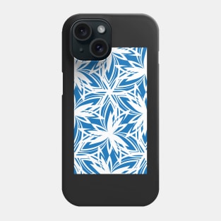 abstract petals - white on blue Phone Case