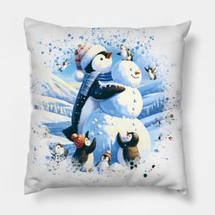 Festive Penguin Pillow