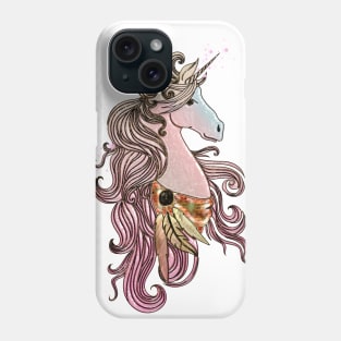 Beautiful unicorn in pink colors Phone Case