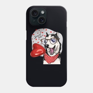 siberian husky spread love Phone Case