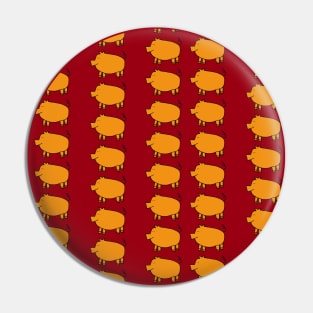 Gold Pig Pattern Pin