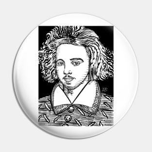 CHRISTOPHER MARLOWE ink portrait Pin