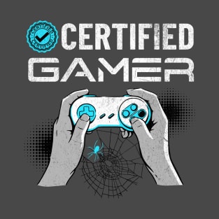 Certified Gamer with Spider Web T-Shirt