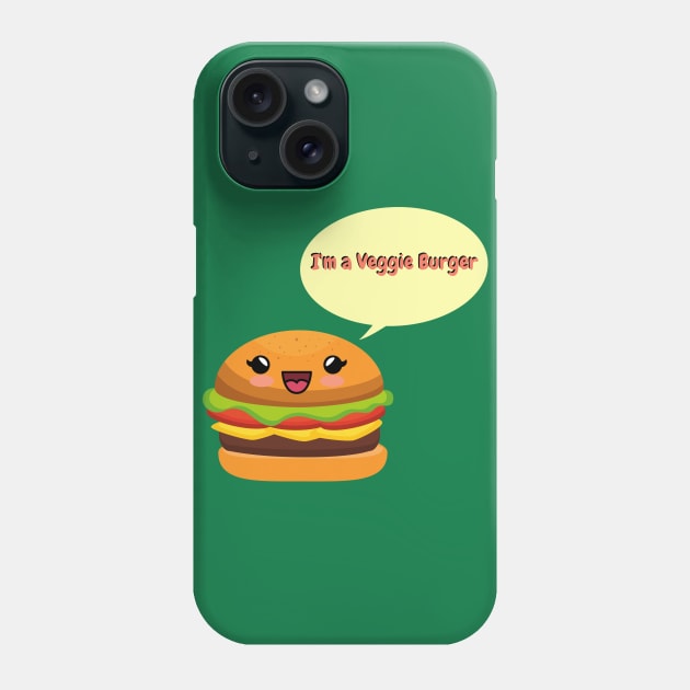 Veggie Burger happy funny tasty love vegan love Phone Case by From Mars