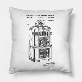 Jukebox Patent Black Pillow