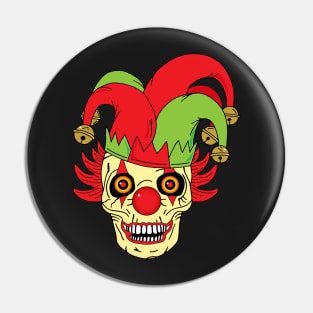 Evil Joker Clown Skull Pin