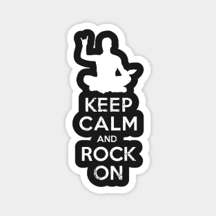 Keep Calm And Rock On Yoga Meditation Christmas Gift T-Shirt Magnet