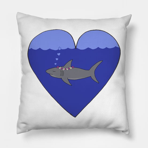 Shark Love Pillow by wanungara