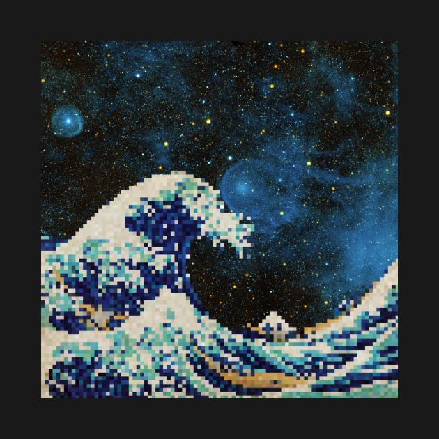 The Great Wave - Hokusai - Pixel Galaxy by creativewrld