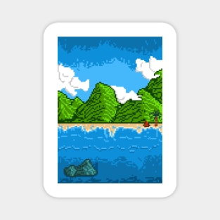 Deserted Island Pixel Magnet