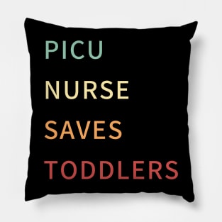 Picu nurse saves toddlers retro colours Pillow