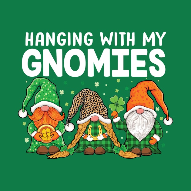 Cute Clover Lucky Gnome Irish funny St. Patricks Day Gnomes by UNXart