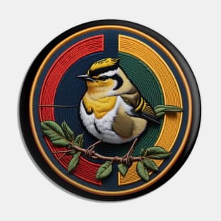 Goldcrest Embroidered Patch Pin