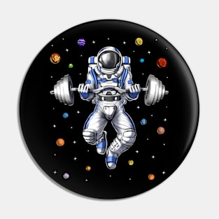 Astronaut Fitness Gym Workout Pin