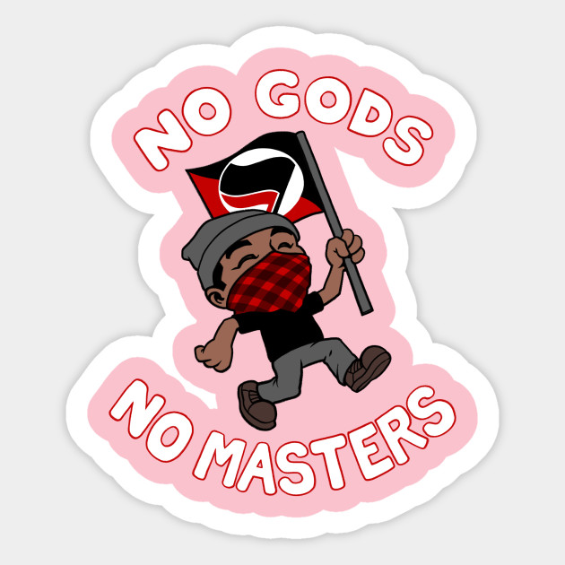 No Gods No Masters Antifa Sticker Teepublic