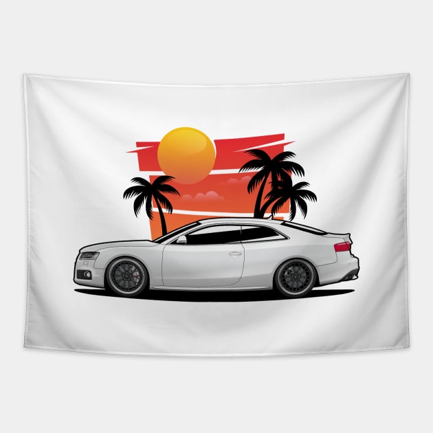 White A5 S5 Coupe Tapestry by KaroCars