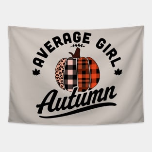 Average Girl Autumn - Fall Season - Leopard Plaid Pumpkin Tapestry