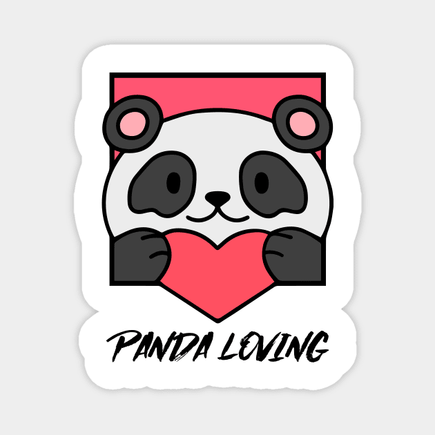 Cute Panda Romantic Valentines Love Heart Magnet by ToddHeal