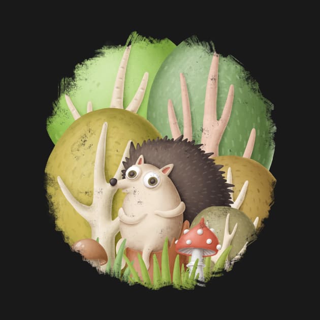 Cute hedgehog in forest by CaptainPixel