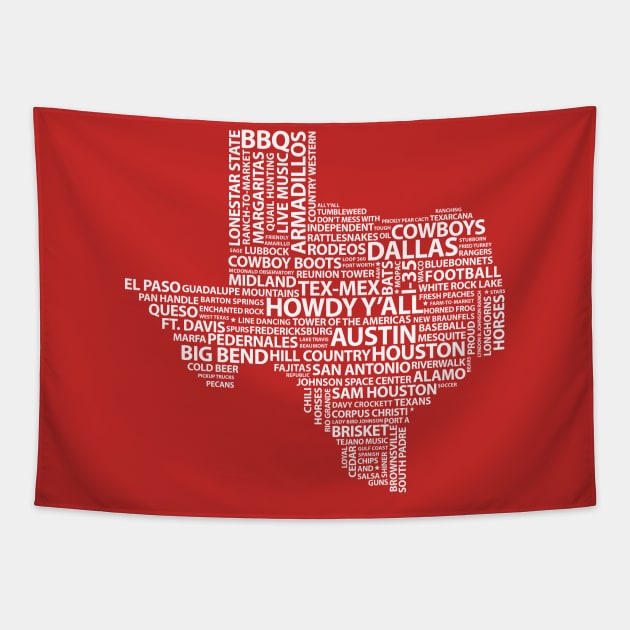 Words of Texas Tapestry by GreatTexasApparel