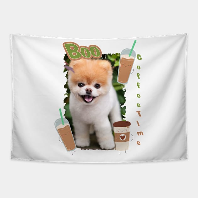 Cute boo loves his coffee Tapestry by SeriousMustache