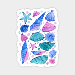 Shells watercolor hand drawn Magnet