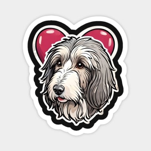 Cute Bearded Collie Love Magnet