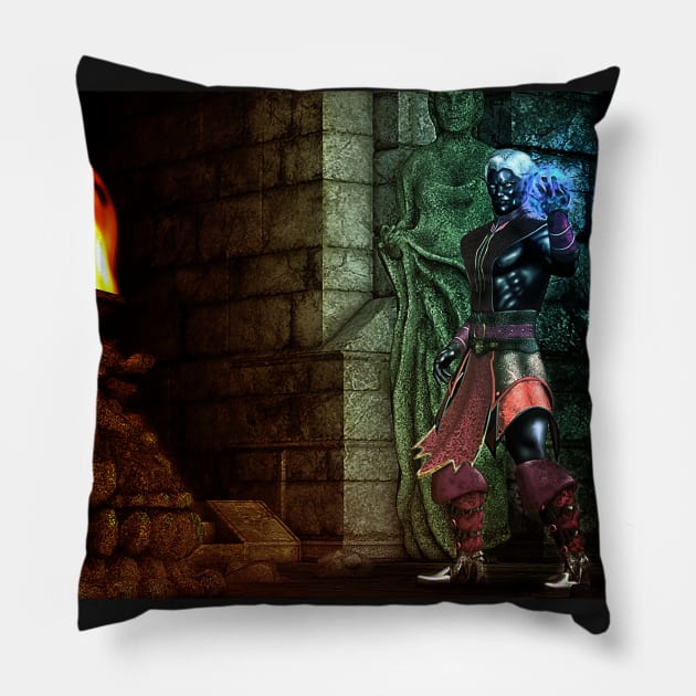 Dark Elf Mage Pillow by Sutilmente
