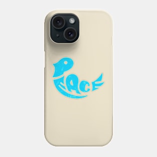 Vintage 1960's Peace Word Shape Dove (Blue) Phone Case