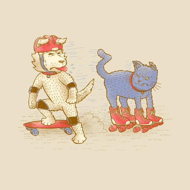 Skateboard Dogs Don't Like Roller Skate Cats by nickv47